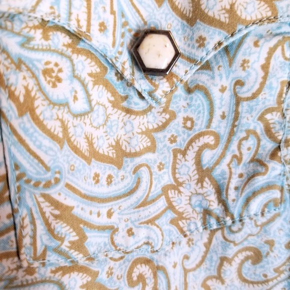 Rough Stock Women's XXL Western Pearl Snap Shirt Paisley Print Long Sleeve - Picture 11 of 13
